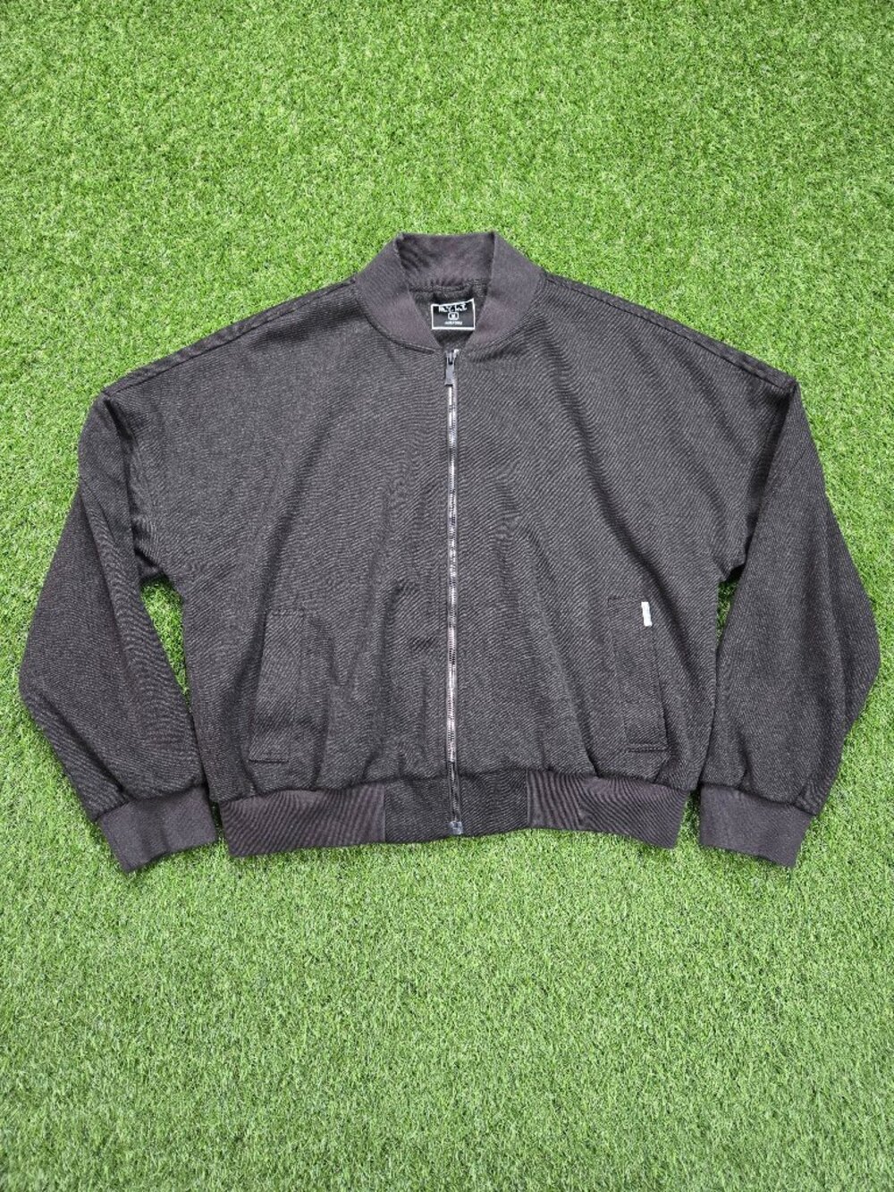 Bylt Bomber Jacket Mens Medium Gray Premium Basics Full Zip Lined